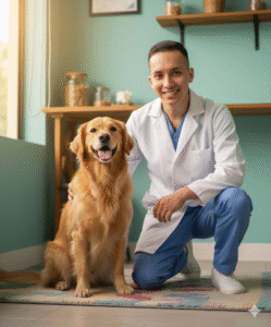 veterinario con perro
